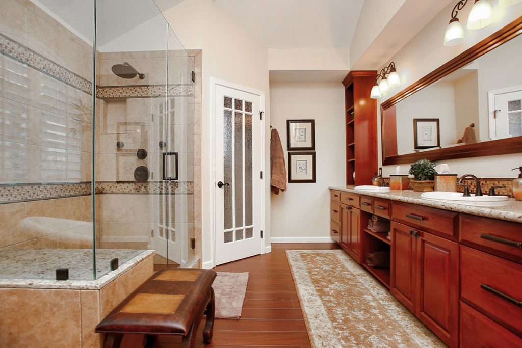 Stunning and spacious his and hers bathroom vanity.