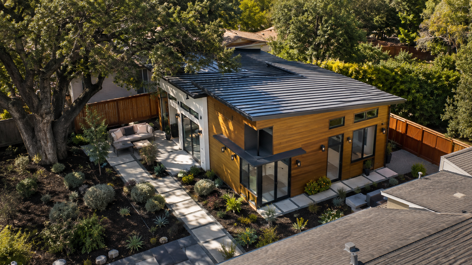 ADU from above is modern and stylish
